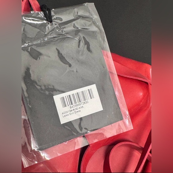 NWT! KHY x Poster Girl Latex Dress Mini Red Sexy XXS - Picture 8 of 9